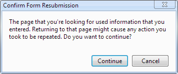 Confirm Form Resubmission